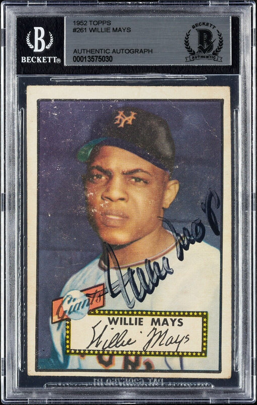 1952 Topps Willie Mays #261 Signed Autographed RC Rookie Beckett BGS