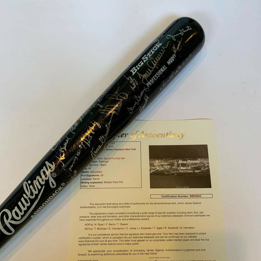 1969 New York Mets World Series Champs Team Signed Bat Nolan Ryan Tom Seaver JSA