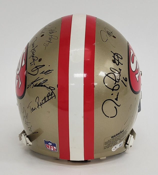 Joe Montana Jerry Rice San Francisco 49ers Legends Signed Game Helmet Beckett