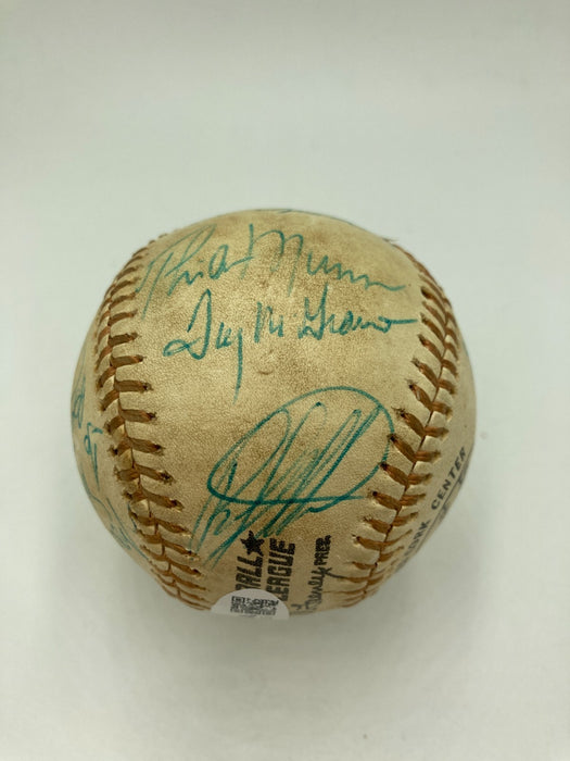 1976 All Star Game Team Signed Baseball Thurman Munson Hank Aaron JSA COA