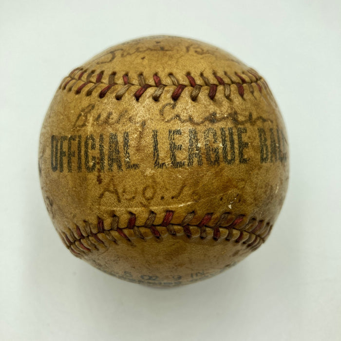 Jim Thorpe 1933 Ben Harjo's All-Indian Baseball Club Team Signed Baseball JSA