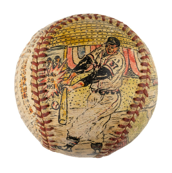 Beautiful Eddie Robinson Hand Painted George Sosnak Folk Art Signed Baseball