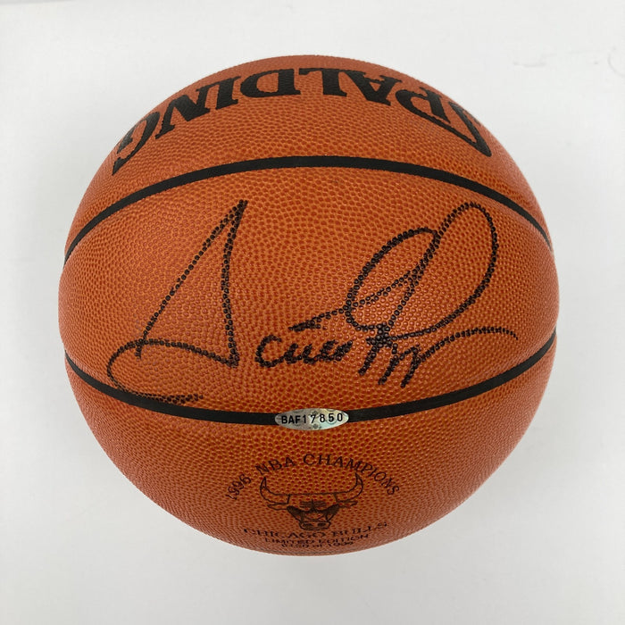 Scottie Pippen Signed 1996 Chicago Bulls Champs Game Basketball UDA Upper Deck