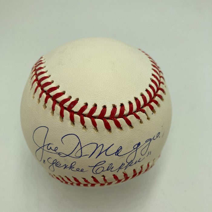 Joe Dimaggio Yankee Clipper Signed American League Baseball PSA Graded MINT 9