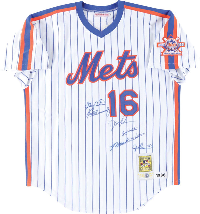 Gary Carter 1986 New York Mets World Series Champs Multi Signed Jersey Steiner