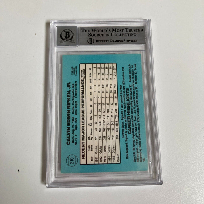 1986 Donruss Cal Ripken Jr. Signed Baseball Card Auto BGS