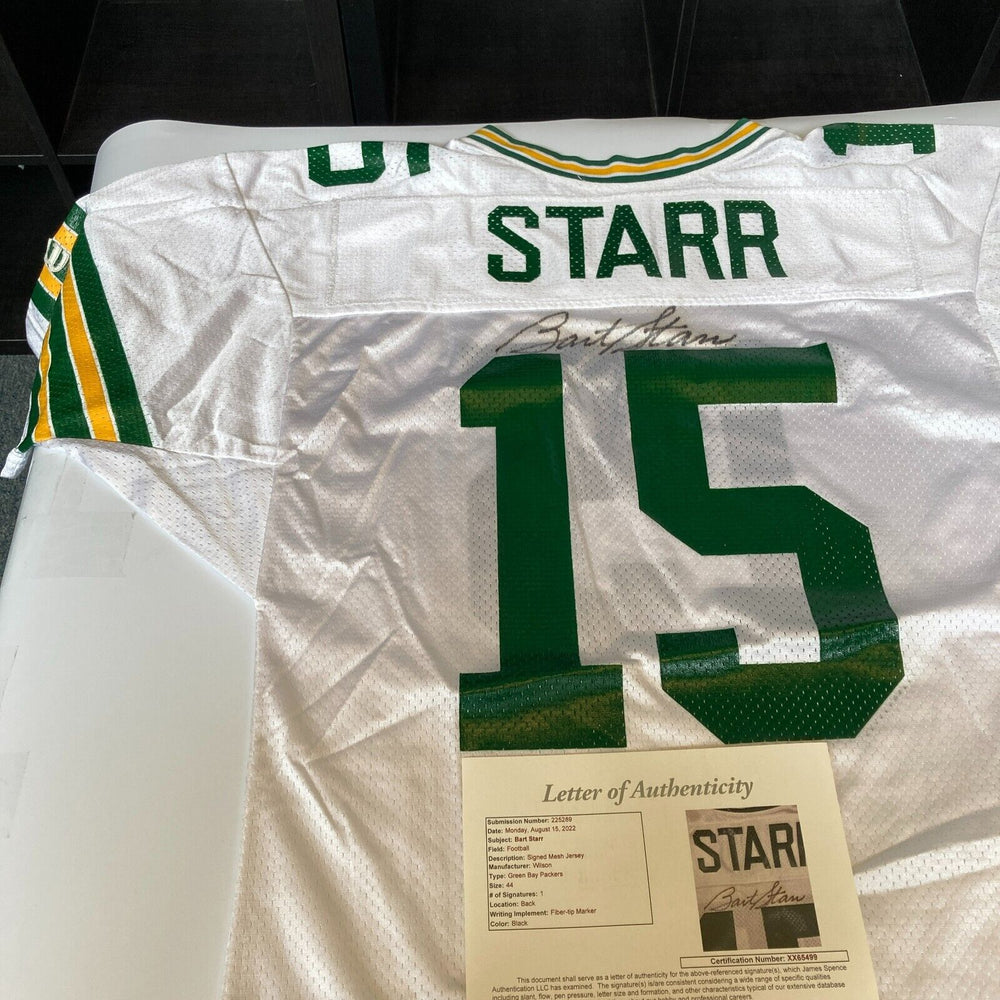 Bart Starr Signed Authentic Green Bay Packers Wilson Game Model Jersey JSA COA