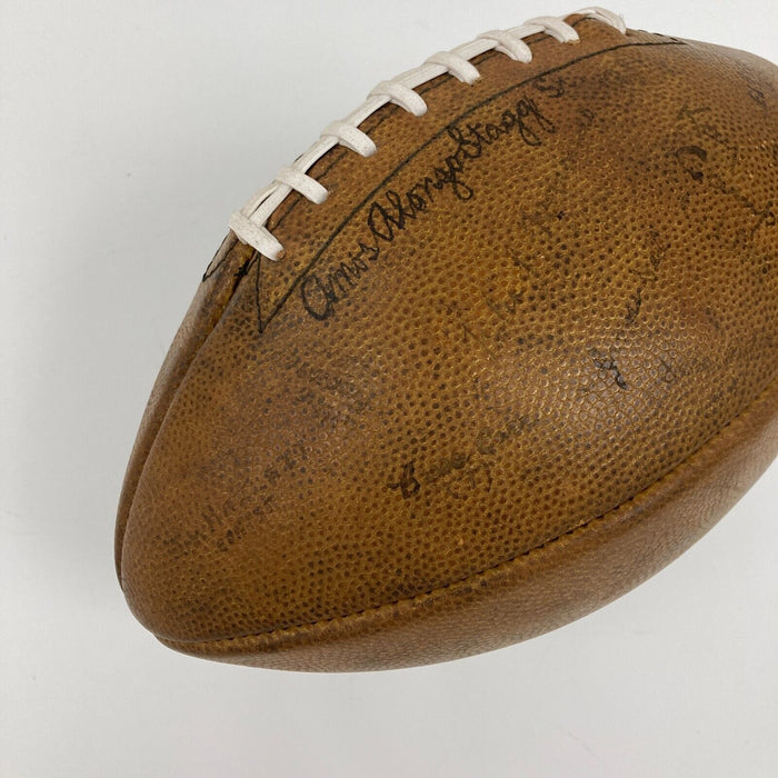 Amos Alonzo Stagg Signed Vintage Football With JSA COA NCAA College HOF RARE