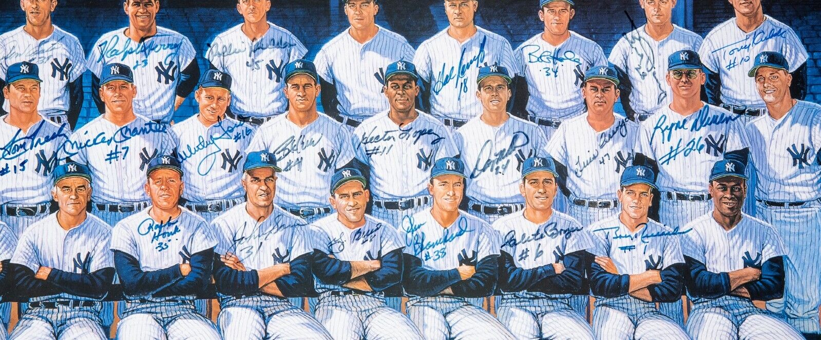 1961 New York Yankees WS Champs Team Signed Large Photo Mickey Mantle JSA COA