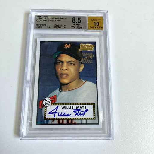 1952 Topps Willie Mays Signed Autographed RP RC Baseball Card BGS 8.5 Auto 10