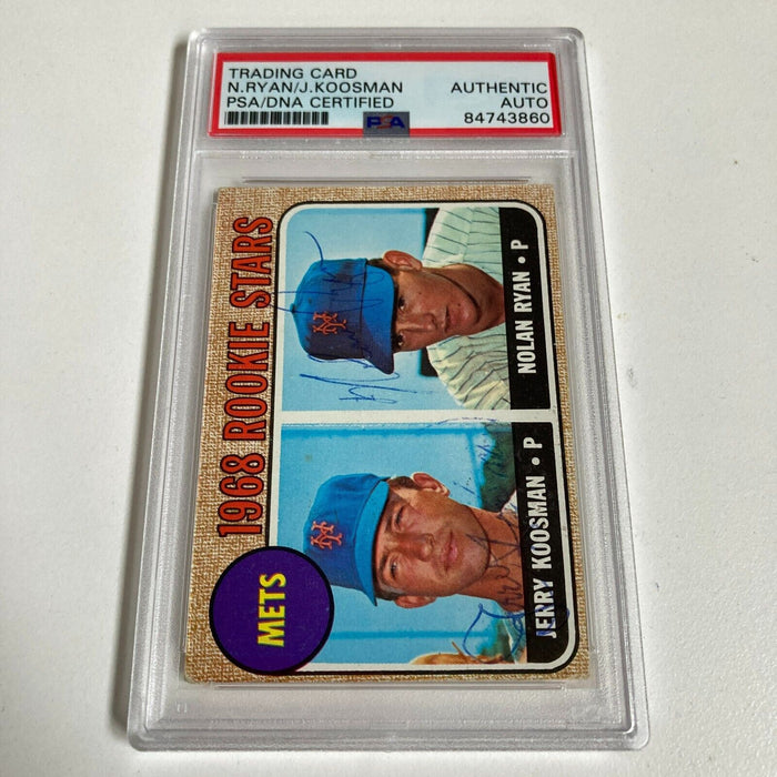 1968 Topps Nolan Ryan & Jerry Koosman Signed RC Vintage 1960's Signature PSA DNA