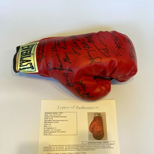 Boxing Hall Of Fame Legends Multi Signed Everlast Boxing Glove 10 Signatures JSA