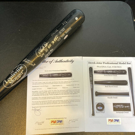 Derek Jeter Signed Heavily Inscribed 1996 Rookie Of The Year Game Used Bat PSA