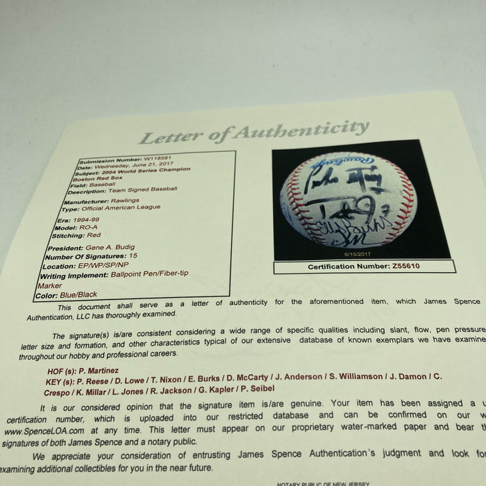 2004 Boston Red Sox World Series Champs Team Signed MLB Baseball JSA COA