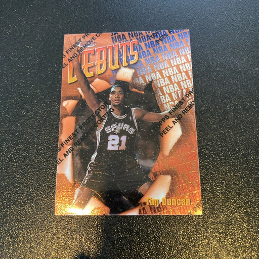 Tim Duncan 1997-98 Topps Finest #101 Debuts Rookie RC W/Coating #3