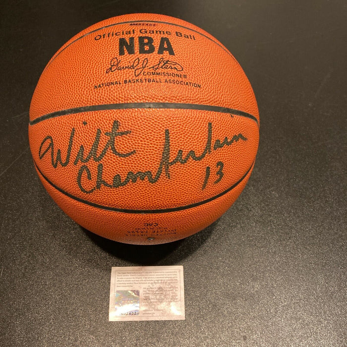 RARE Wilt Chamberlain UDA Signed Spalding NBA Game Basketball Upper Deck COA