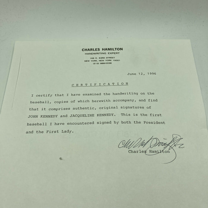 President John F. Kennedy & Jackie Kennedy Signed Baseball JFK PSA DNA & JSA COA