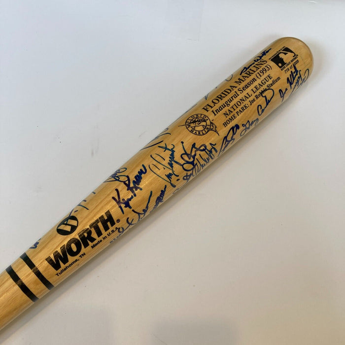 1993 Florida Marlins Inaugural First Season Team Signed Baseball Bat