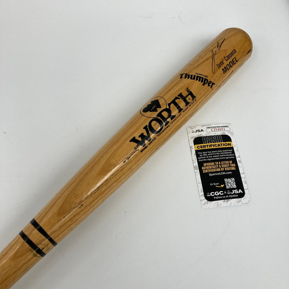 Jose Canseco Signed 1980's Worth Game Model Baseball Bat JSA COA