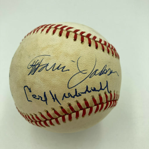 Travis Jackson Carl Hubbell Bill Terry New York Giants HOF Signed Baseball JSA