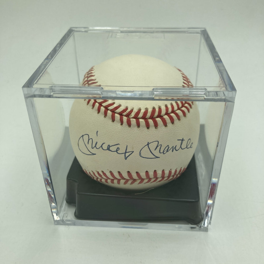 Mickey Mantle Signed American League Baseball PSA DNA Graded 10 GEM MINT