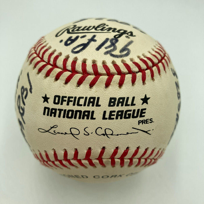 The Finest Willie Mays Signed Heavily Inscribed Career STAT Baseball Beckett COA