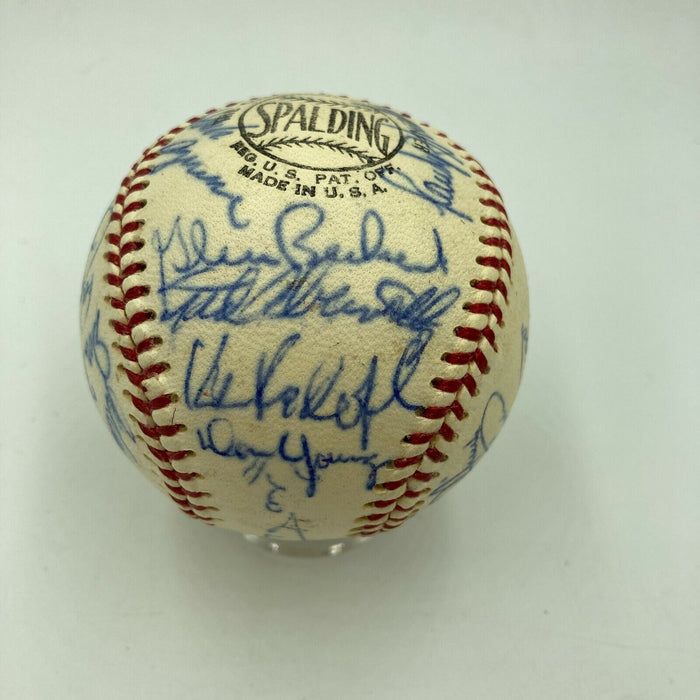 1969 Chicago Cubs Team Signed Vintage National League Baseball Ernie Banks JSA