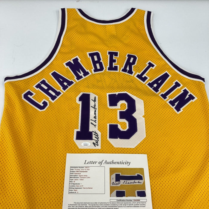 Wilt Chamberlain Signed Authentic Champion Los Angeles Lakers Jersey JSA COA