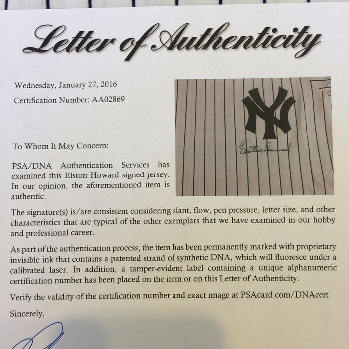 Incredible Elston Howard Signed Autographed New York Yankees Jersey PSA DNA COA