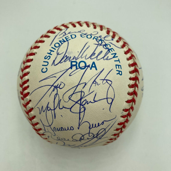 1997 New York Yankees Team Signed Baseball Derek Jeter Mariano Rivera JSA COA