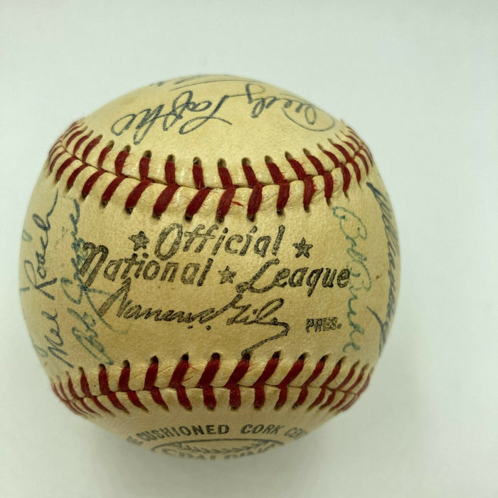 Hank Aaron 1959 Milwaukee Braves Team Signed National League Baseball JSA COA