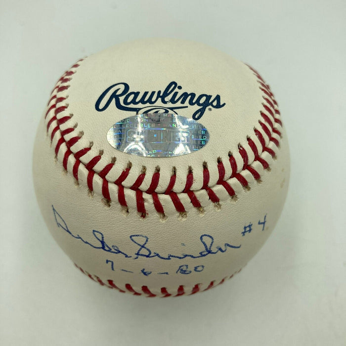 Duke Snider #4 Retirement 7-6-1980 Signed Baseball Steiner Hologram