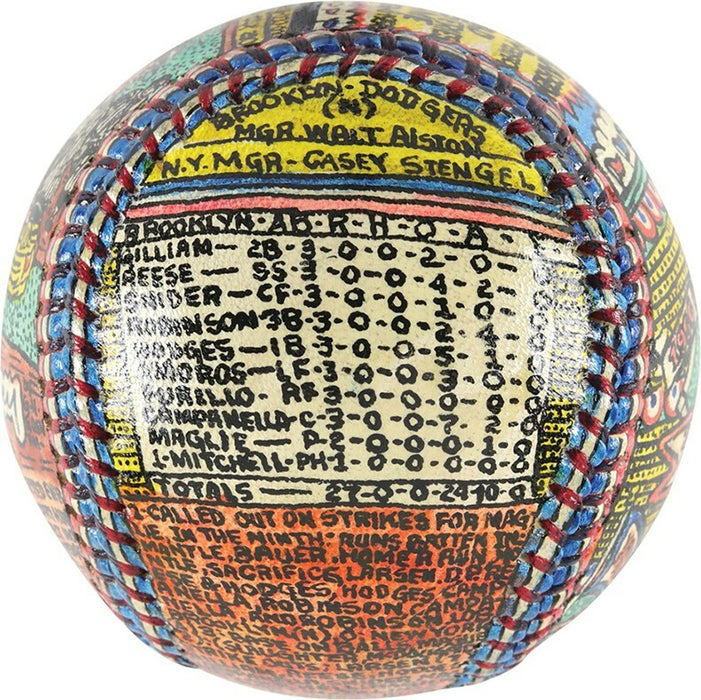 Don Larsen Perfect Game Hand Painted George Sosnak Folk Art Baseball 1/1 Signed