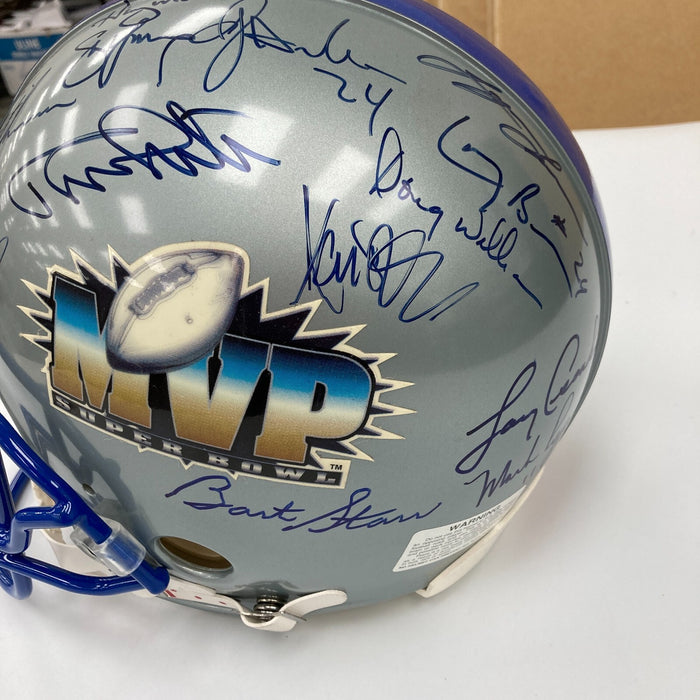 Beautiful Super Bowl MVP's Signed Full Size Authentic Helmet 25 Sigs JSA COA