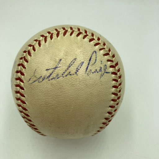 Satchel Paige Rocky Marciano Red Grange Sports Legends Signed Baseball Beckett