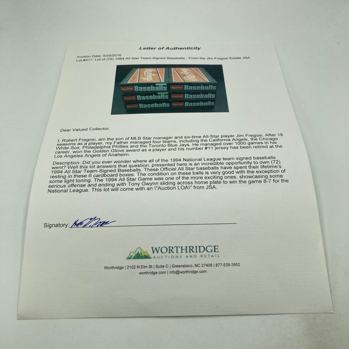 1994 All Star Game National League Team Signed Baseball Barry Bonds PSA DNA COA