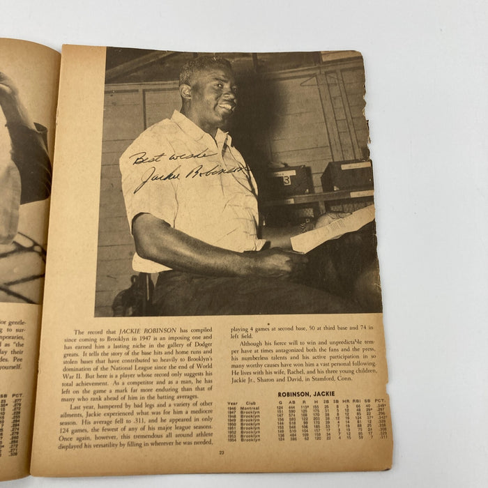 1955 Brooklyn Dodgers W.S. Champs Team Signed Yearbook Jackie Robinson JSA COA