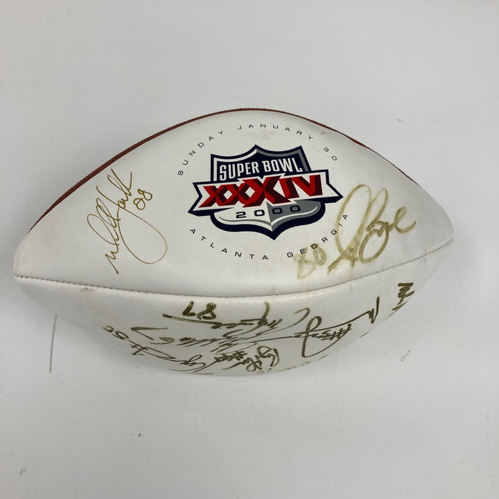 Kurt Warner Isaac Bruce St. Louis Rams Team Signed Super Bowl Football JSA COA