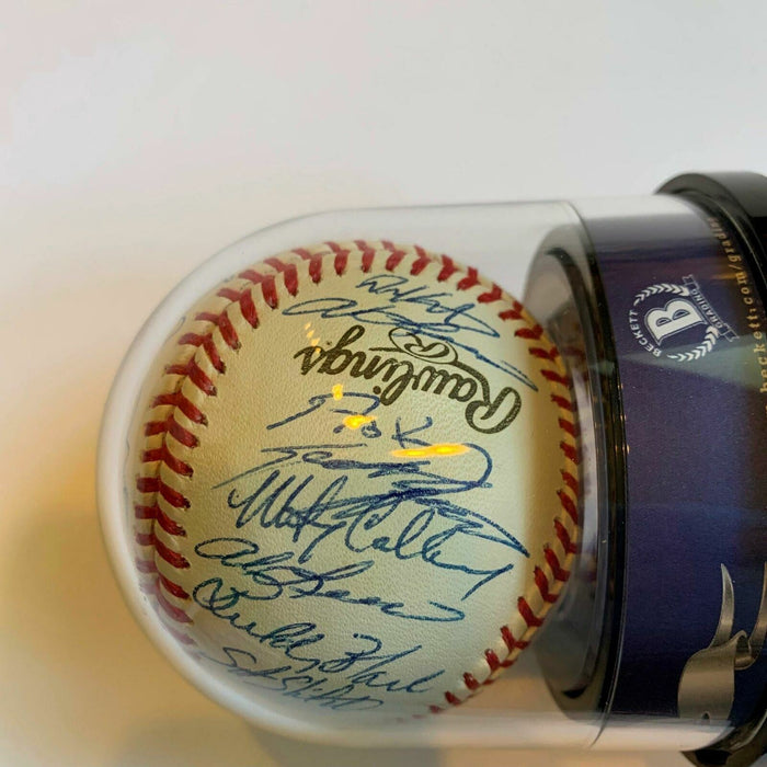2002 Anaheim Angels World Series Champs Team Signed W.S. Baseball Beckett Auth