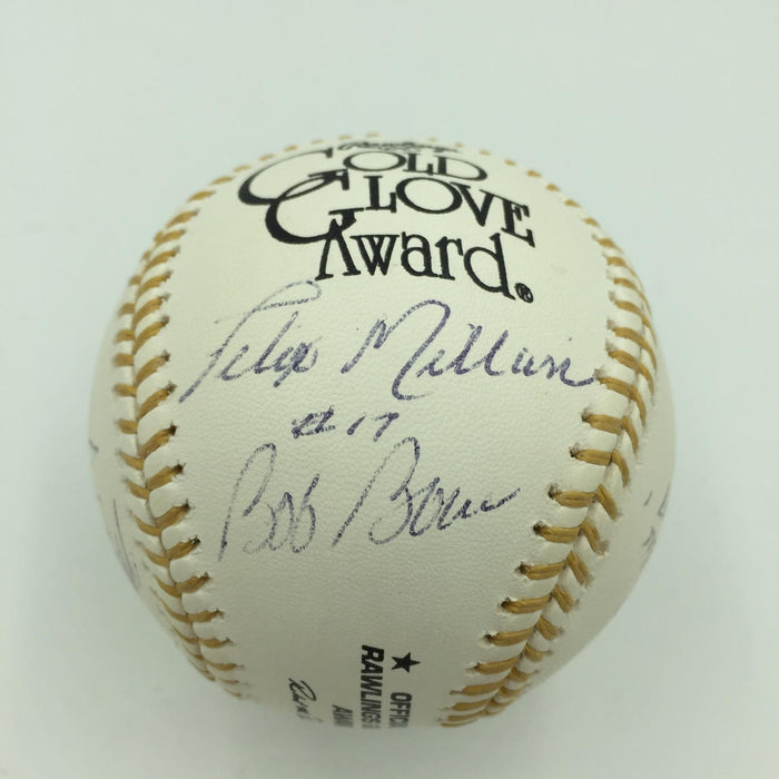 Gold Glove Winners Signed Official Gold Baseball With 11 Signatures JSA COA