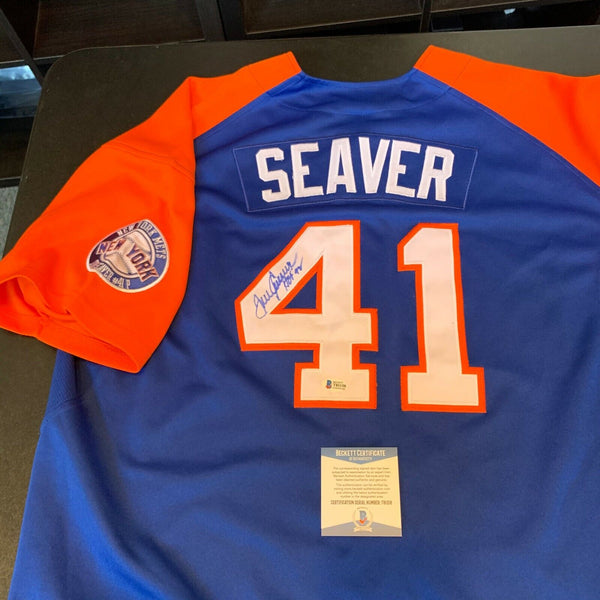 Tom Seaver Hall Of Fame 1992 Signed Nike New York Mets Jersey With Beckett COA