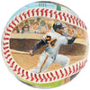 Beautiful Willie Mays Signed Ron Lewis Hand Painted Art Baseball JSA COA