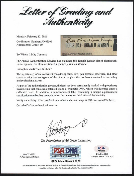 Ronald Regan Signed The Winning Team Lobby Card 10x13 Photo PSA DNA GEM MINT 10