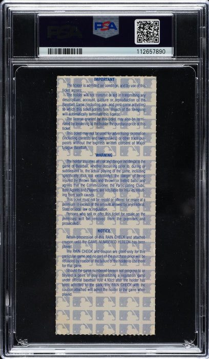 Mookie Wilson Signed 1986 World Series Game 6 Ticket PSA DNA Bill Buckner Game