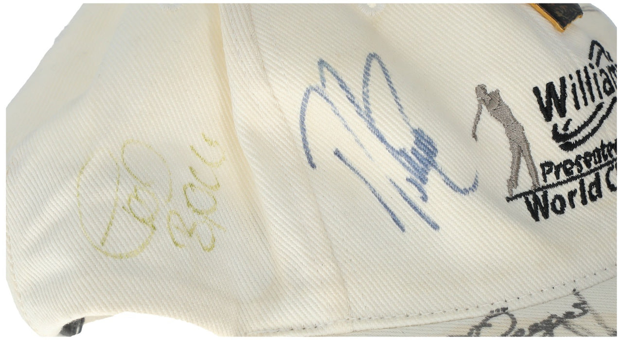 Tiger Woods Fred Couples Davis Love Golf Legends Multi Signed Hat Beckett COA