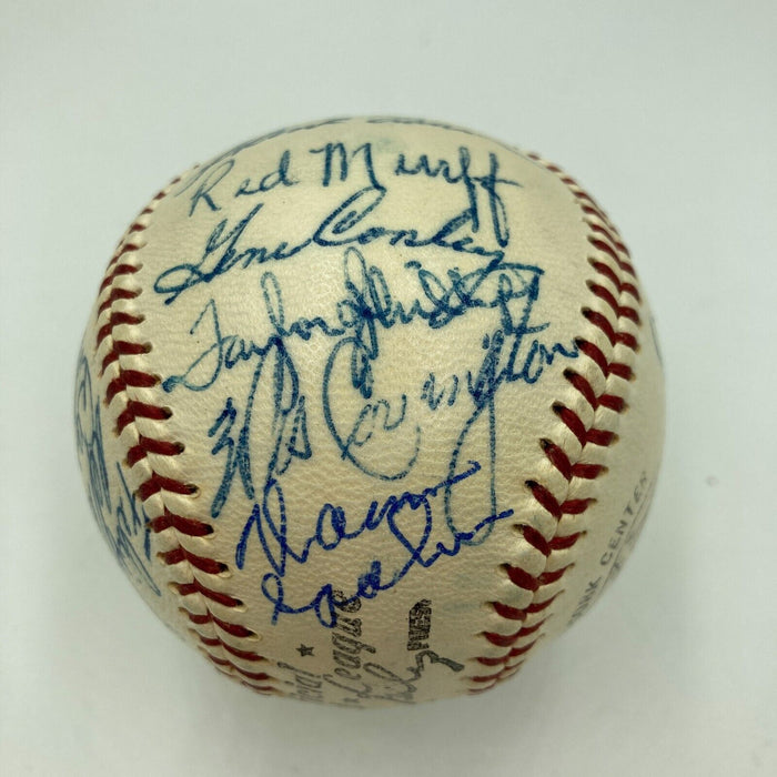 Stunning  1956-1957 Milwaukee Braves Team Signed NL Baseball Hank Aaron JSA COA