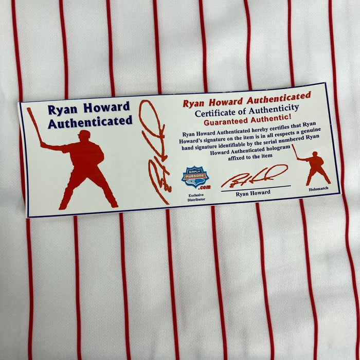 Ryan Howard Signed & Inscribed "58 HR's" Philadelphia Phillies Jersey With COA