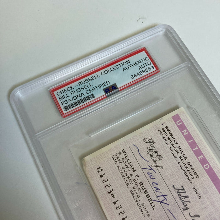 Bill Russell Signed Autographed Bank Check PSA DNA Boston Celtics HOF Legend