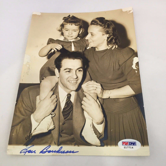 1941 Lou Boudreau Signed Autographed Press Wire Photo Wife Daughter PSA DNA COA