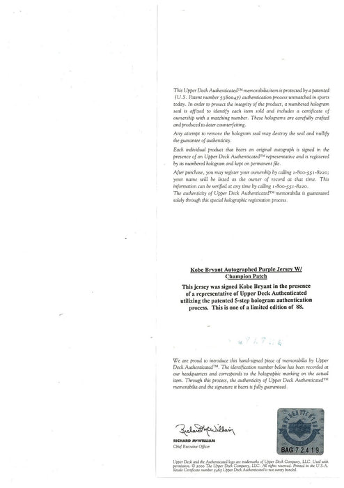 Kobe Bryant 3 Signed NBA Finals Los Angeles Lakers Jerseys Display UDA & Beckett